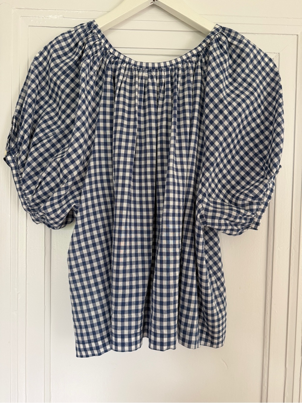DÔEN June Blouse Top Blue Gingham Organic Cotton Blend Size XS - Picture 8 of 8